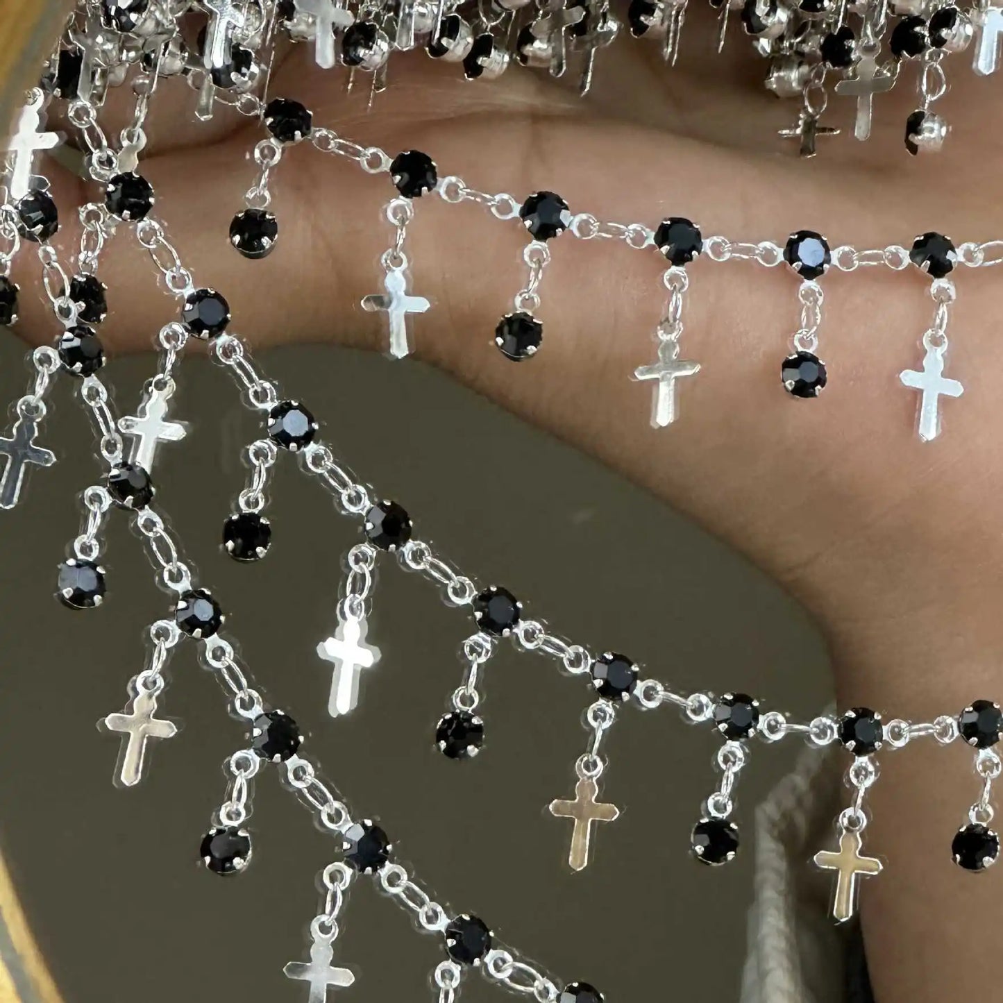 0.5/1 Meter Goth Style Black Cross Skeleton Pendant Chain For DIY Necklace Women Unique Link Aesthetic Halloween Jewelry﻿﻿